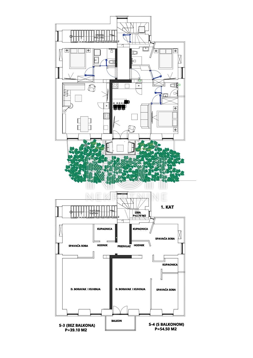 Appartamento Podmurvice, Rijeka, 54,50m2