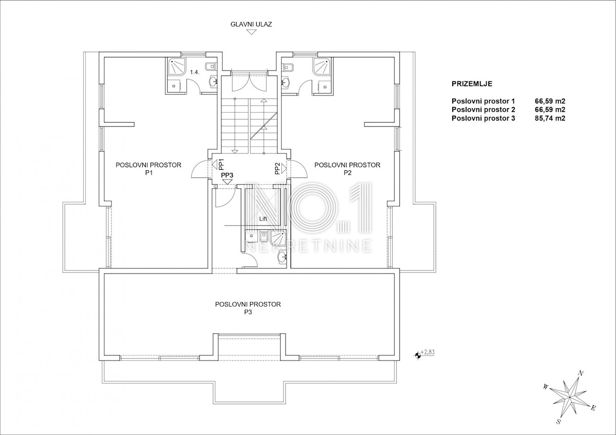 Commerciale Zamet, Rijeka, 66,59m2