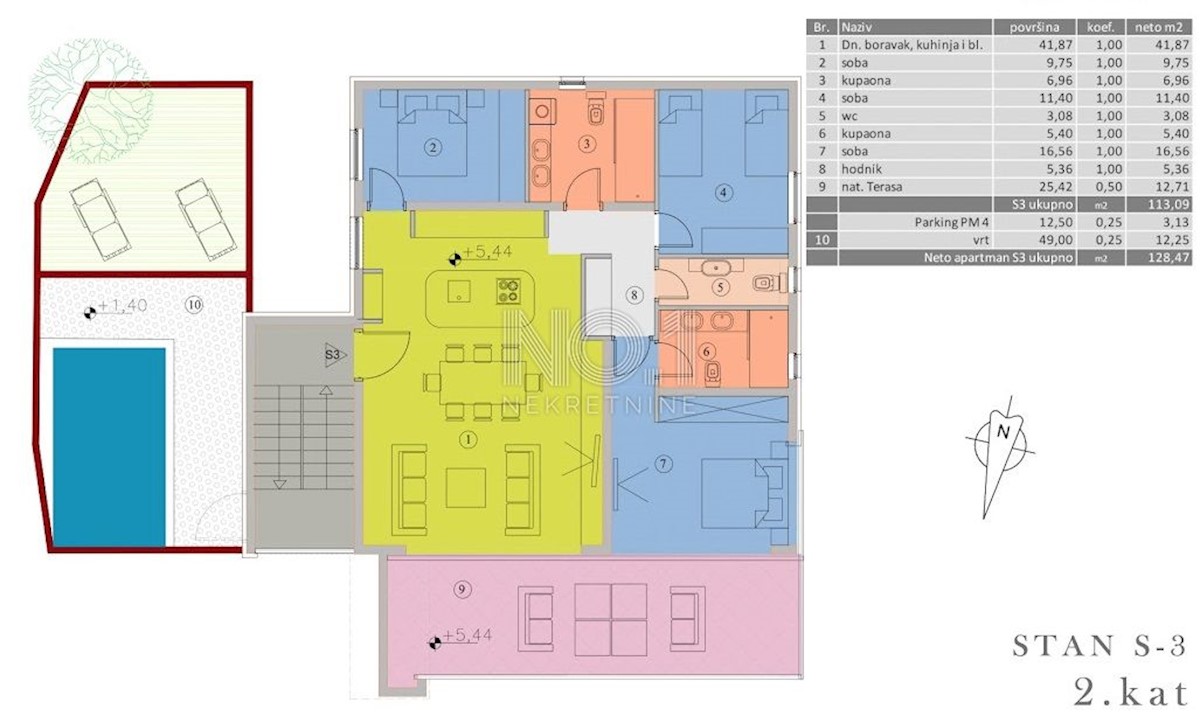 Appartamento Malinska, Malinska-Dubašnica, 152,57m2