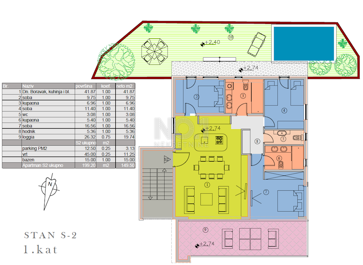 Appartamento Malinska, Malinska-Dubašnica, 152,57m2