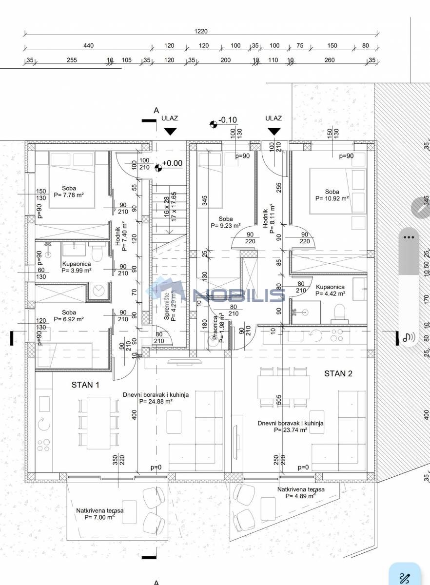 Appartamento Privlaka, 62,82m2