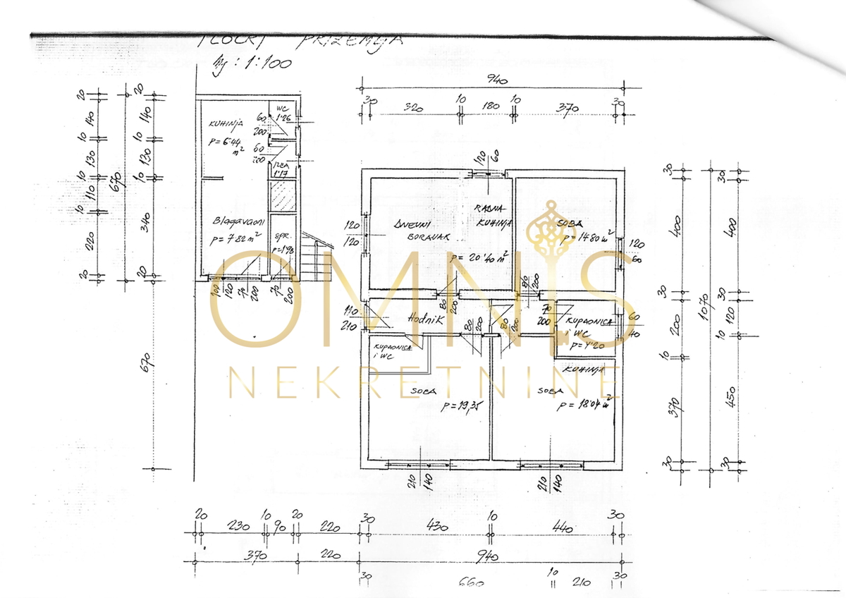 Piano della casa, Crikvenica, 85 m², appartamento con 4 stanze e cortile