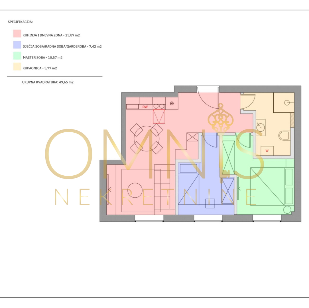 Rijeka, Belvedere, appartamento 49m2, in vendita!