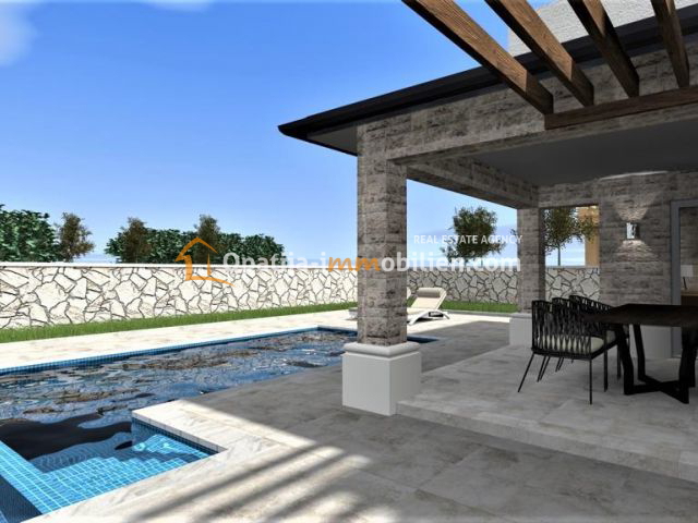 VRBNIK-NUOVA VILLA CON PISCINA 137 M2 CON VISTA MARE