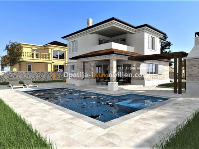 VRBNIK-NUOVA VILLA CON PISCINA 137 M2 CON VISTA MARE