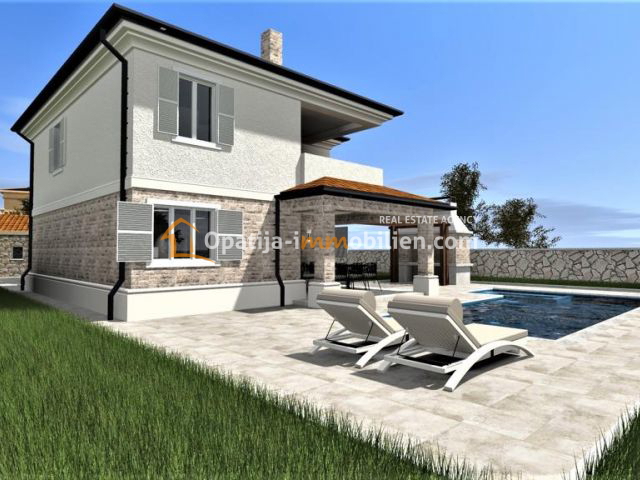VRBNIK-NUOVA VILLA CON PISCINA 137 M2 CON VISTA MARE