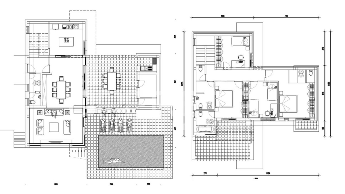 Terreno con permesso di costruzione per villa con piscina, 700 m2, LUN, isola di Pag