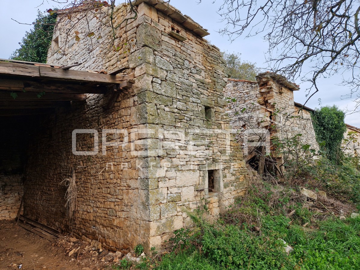 Istria, Manjadvorci, Proprietà con tre case in rovina, terreno e progetto preliminare