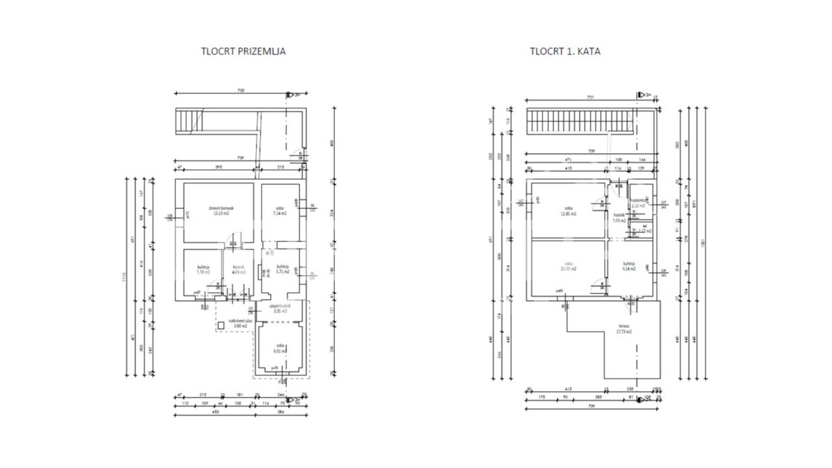 Casa da adattare, grande cortile, Belafuža, 94 m2, Zara
