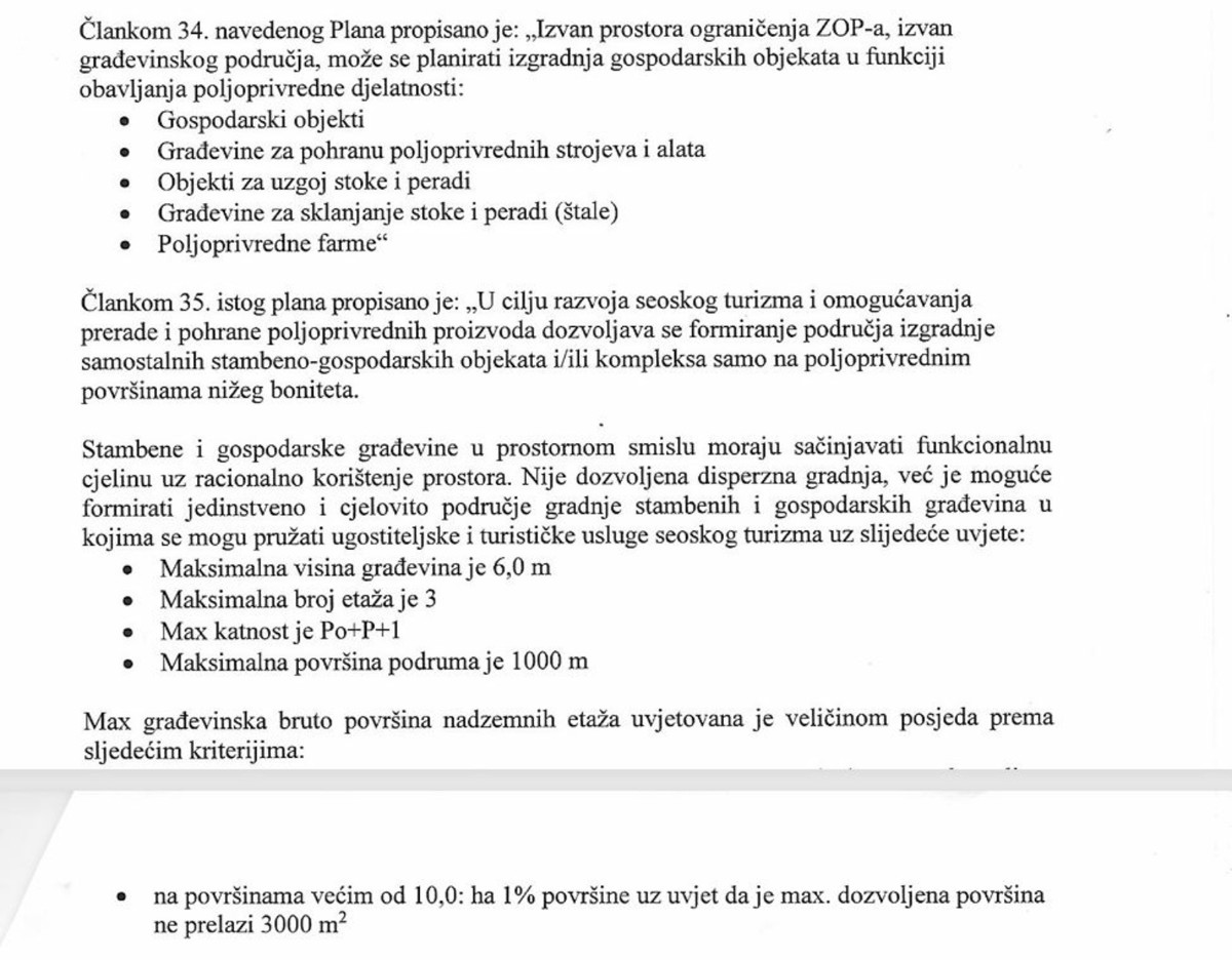 Proprietà ecologica, Jasenice, potenziale per costruzione e investimento