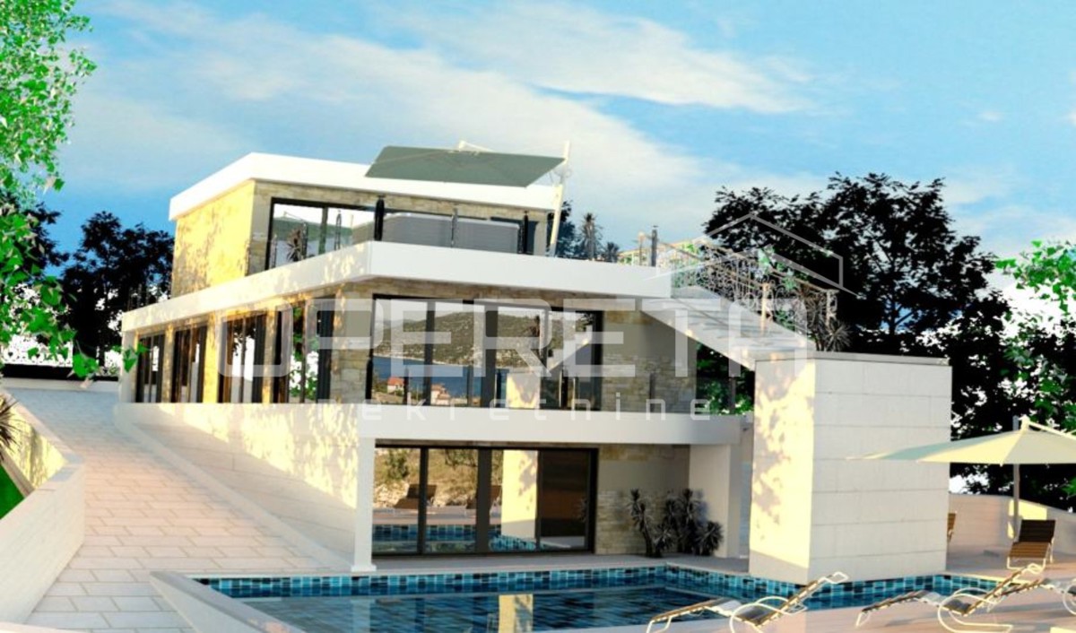 Terreno edificabile con vista mare, Drvenik Veliki vicino a Trogir