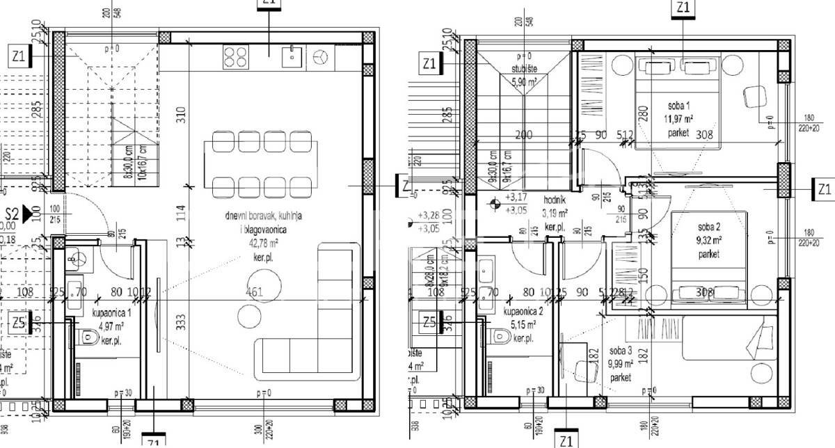 Appartamento con tre camere da letto, piano terra, seconda fila dal mare, Rovanjska