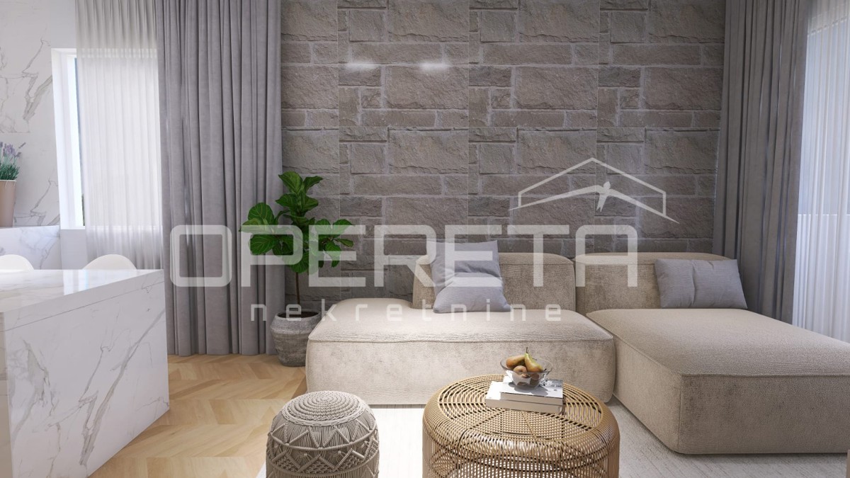 Nuova costruzione, appartamento trilocale con piscina, piano terra, 110 m2, giardino, Mandre, Pag