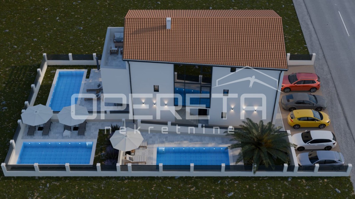 Nuova costruzione, appartamento trilocale con piscina, piano terra, 110 m2, giardino, Mandre, Pag