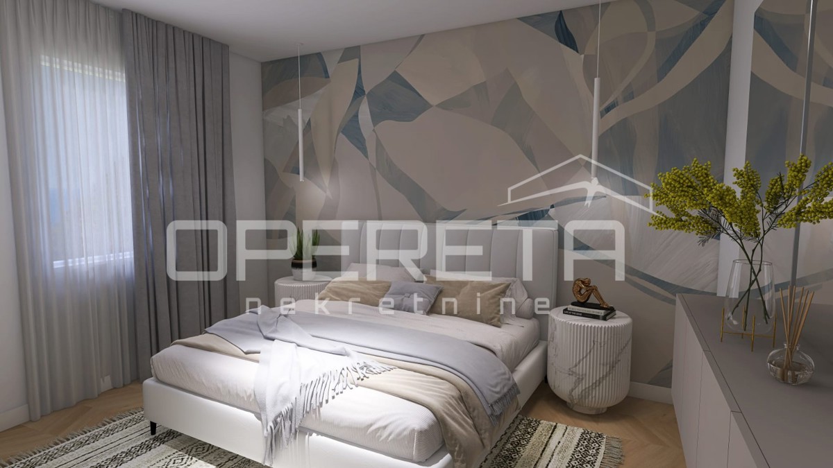 Nuova costruzione, appartamento trilocale con piscina, piano terra, 110 m2, giardino, Mandre, Pag