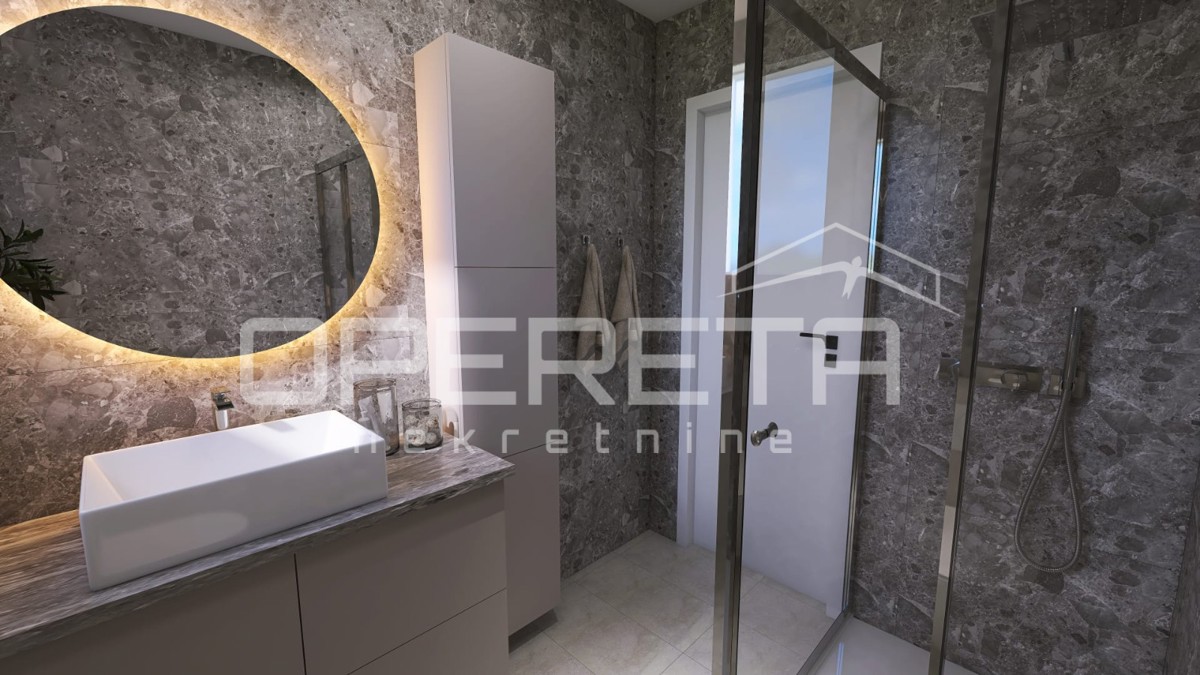 Nuova costruzione, appartamento trilocale con piscina, piano terra, 110 m2, giardino, Mandre, Pag