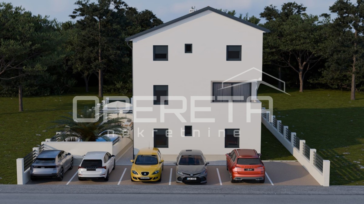 Nuova costruzione, appartamento trilocale con piscina, piano terra, 110 m2, giardino, Mandre, Pag