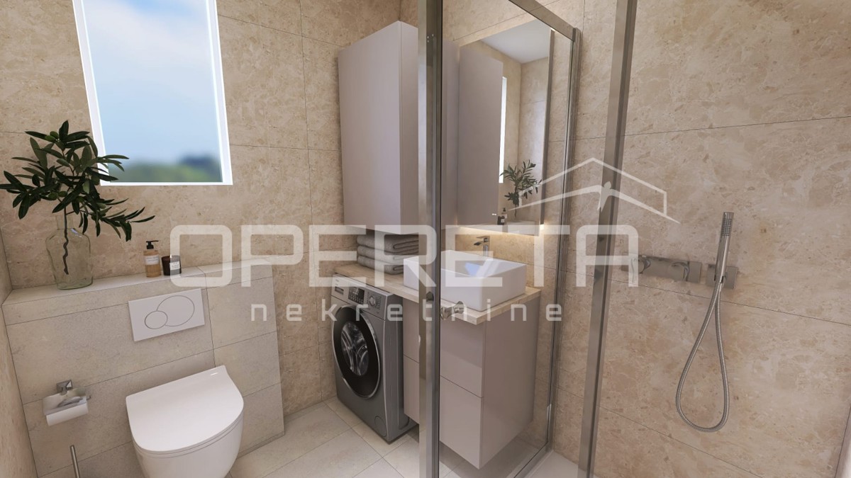 Nuova costruzione, appartamento trilocale con piscina, piano terra, 110 m2, giardino, Mandre, Pag