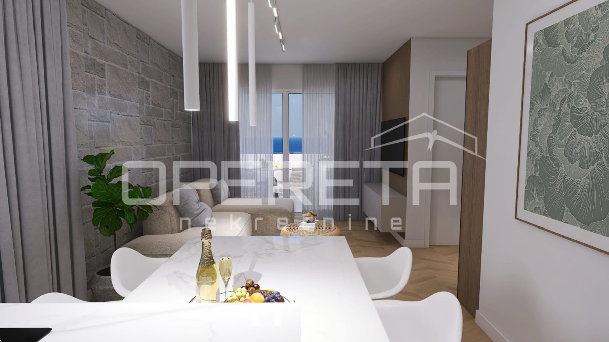 Nuova costruzione, appartamento trilocale con piscina, piano terra, 110 m2, giardino, Mandre, Pag