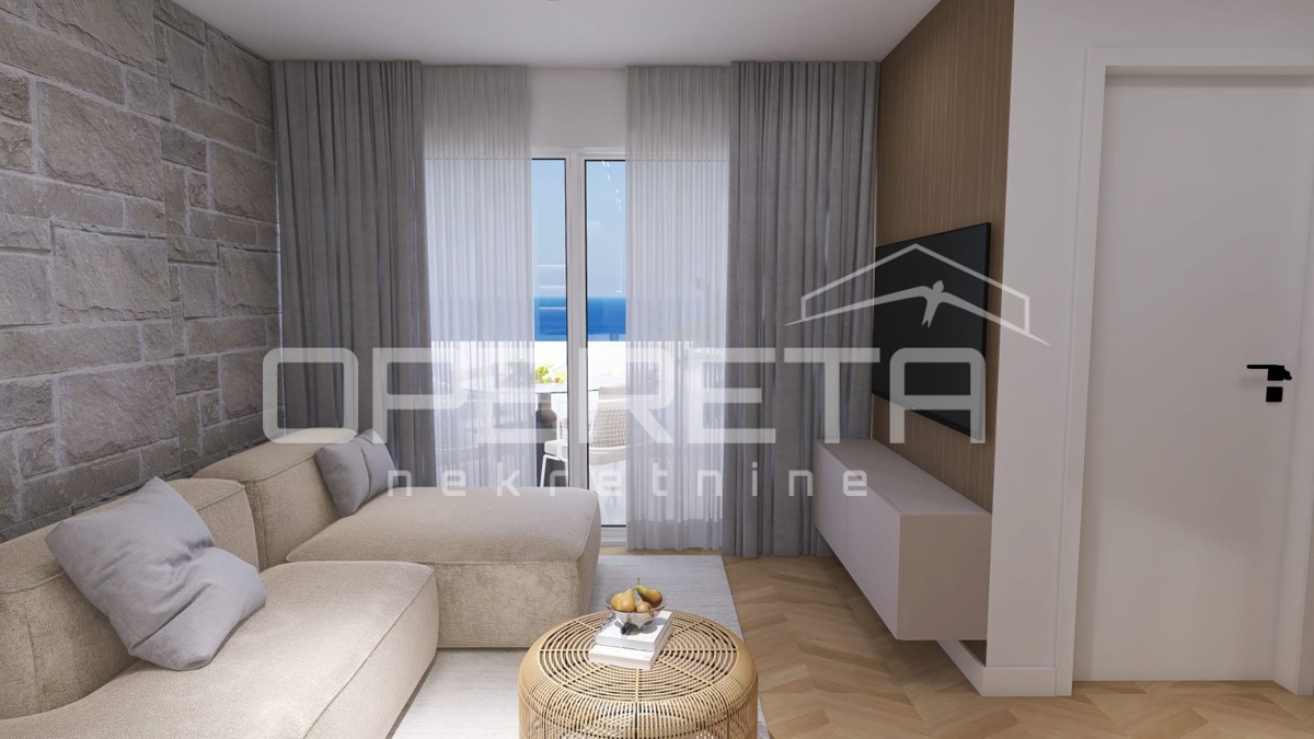 Nuova costruzione, appartamento trilocale con piscina, piano terra, 110 m2, giardino, Mandre, Pag