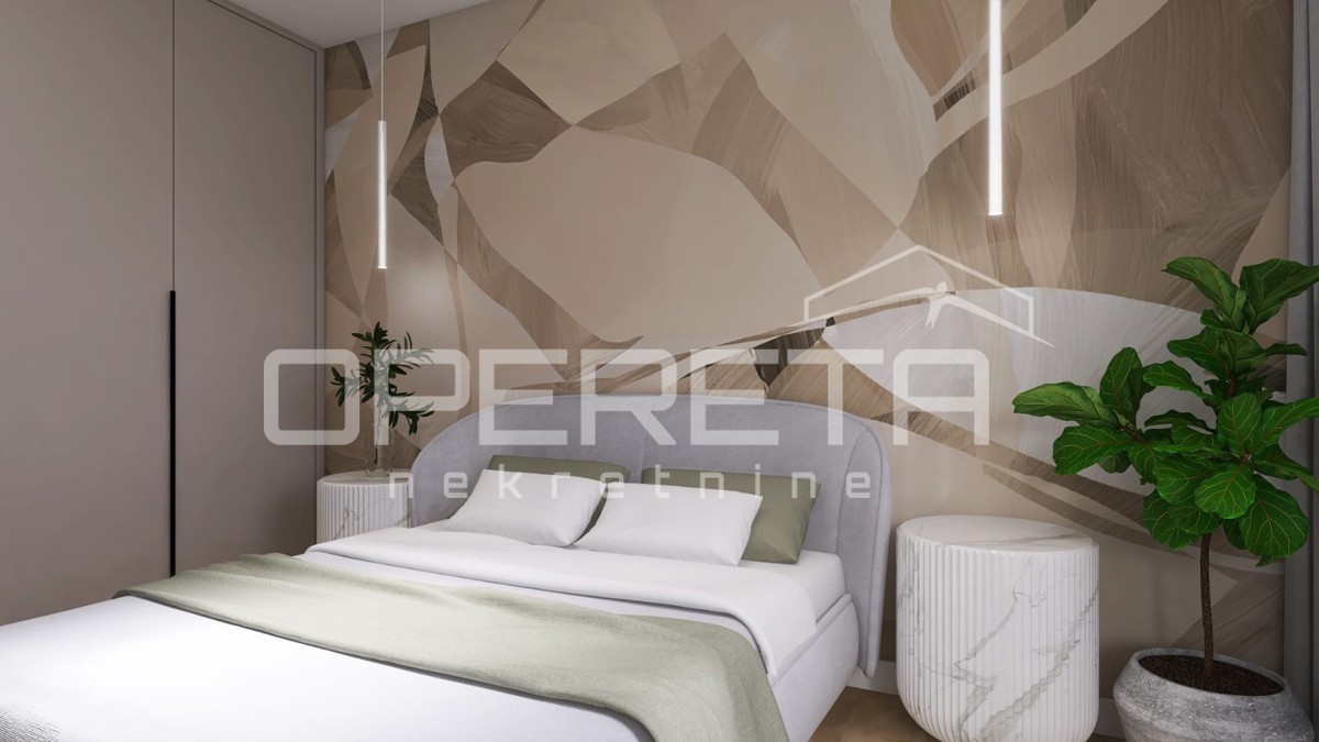 Nuova costruzione, appartamento trilocale con piscina, piano terra, 110 m2, giardino, Mandre, Pag