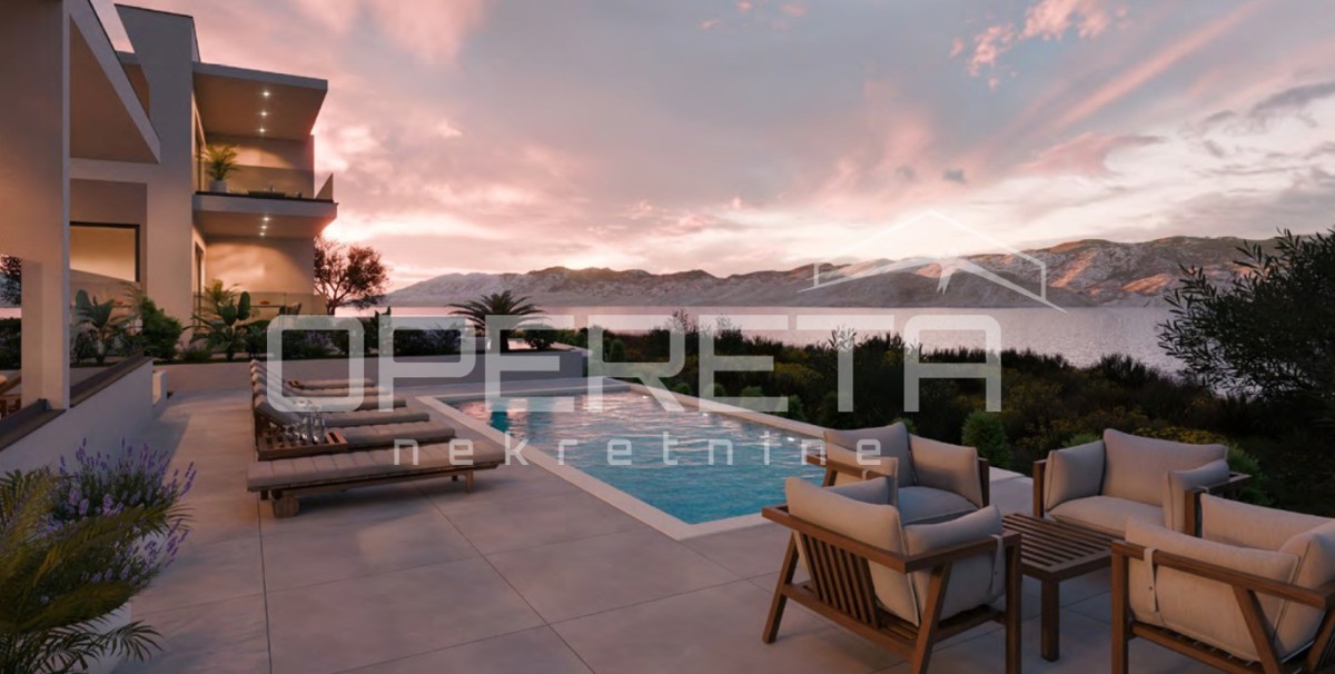 Nuova costruzione di lusso, appartamento bilocale con piscina, 95 m2, Pag, Bošana