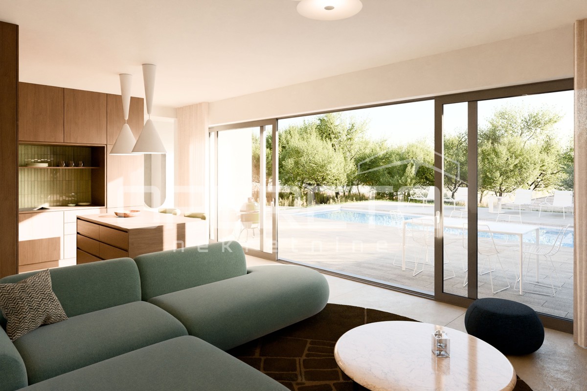 Krk – Villa moderna a schiera con piscina e vista panoramica sul mare