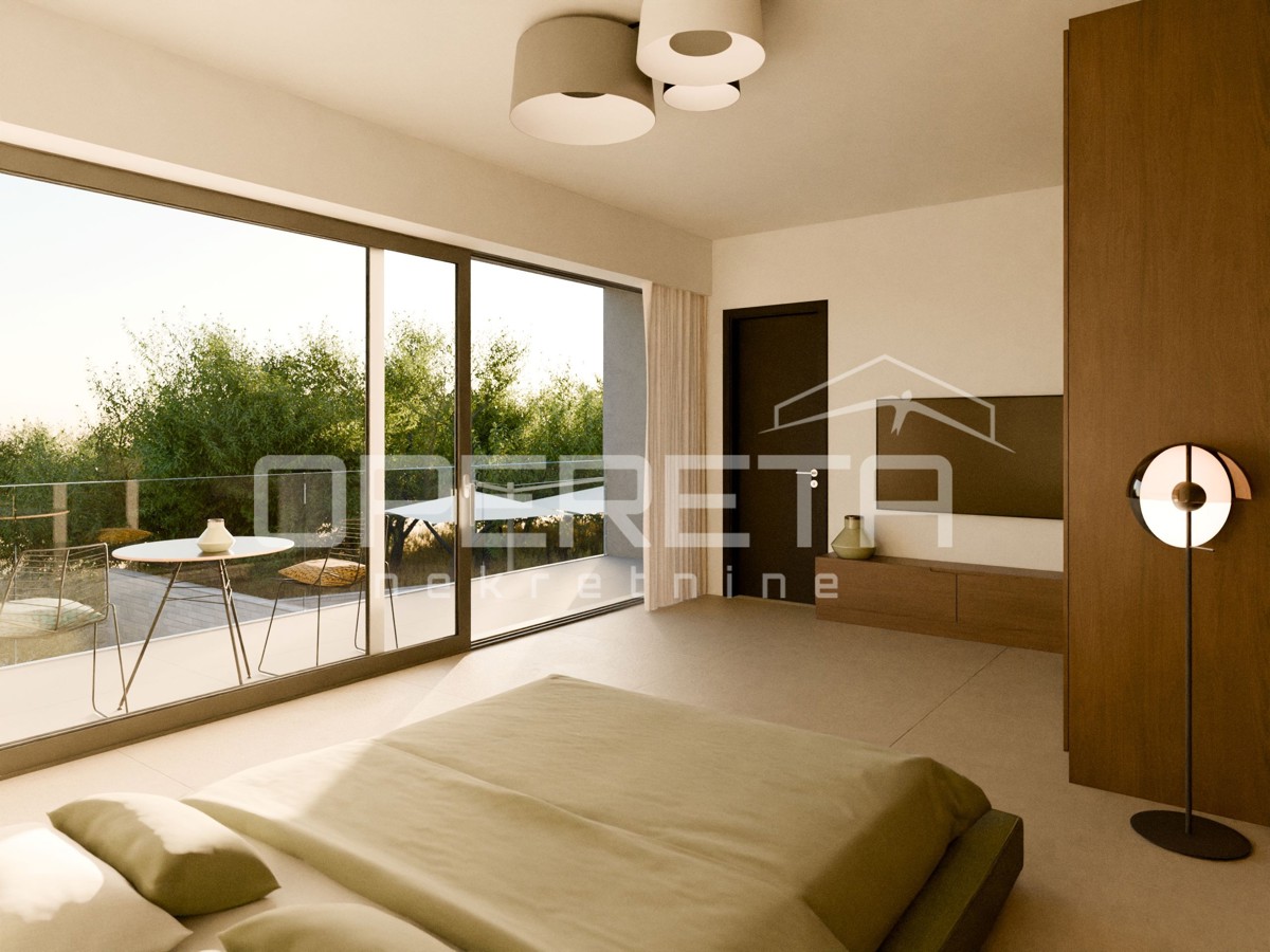 Krk – Villa moderna a schiera con piscina e vista panoramica sul mare