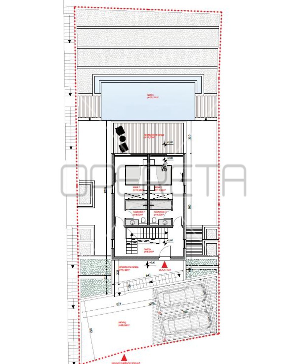 Terreno edificabile con vista sul mare, 420 m2, Prigradica
