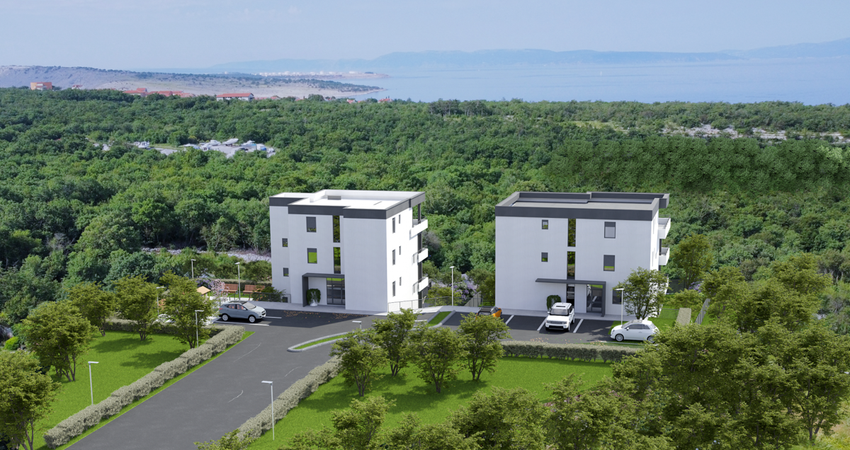 Splendido appartamento al primo piano di una nuova costruzione, con vista mare.