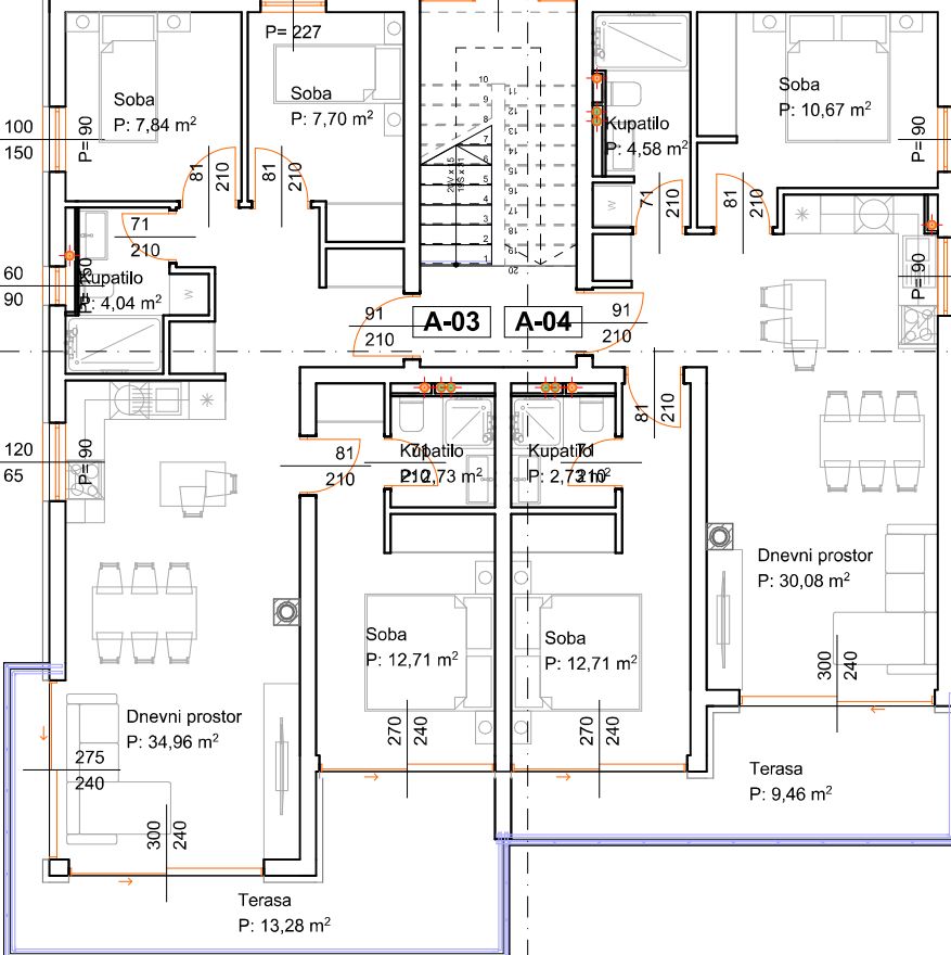 Splendido appartamento al primo piano di una nuova costruzione, con vista mare.