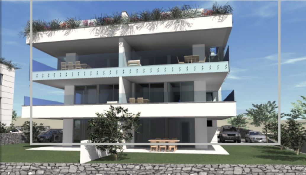 Krk - nuova costruzione, grande appartamento duplex con vista mare
