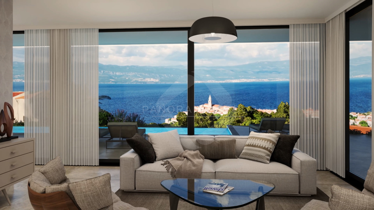 Lussuosa villa familiare con piscina e vista panoramica sul mare – Vrbnik, isola di Krk