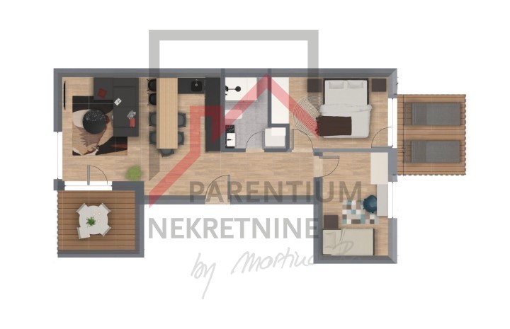 Istria, zona Parenzo - Appartamento in un nuovo edificio al primo piano con due terrazze