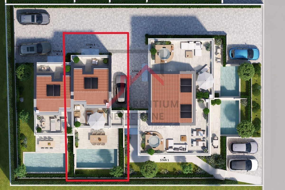 Istria, Parenzo - NUOVA COSTRUZIONE VICINO A PARENZO - Moderna casa bifamiliare su 3 piani, cortile e vista!