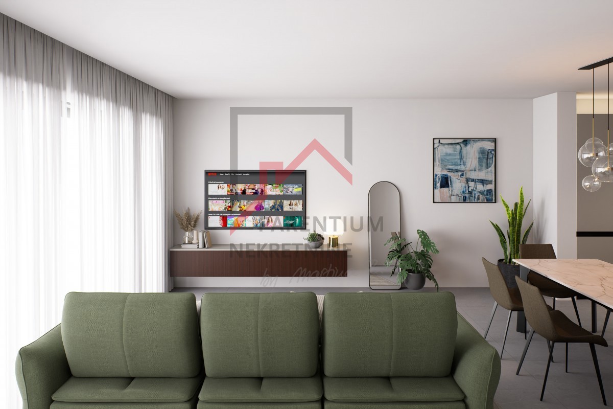 Istria, Cittanova – Appartamento premium al piano terra con giardino, terrazza e vista mare