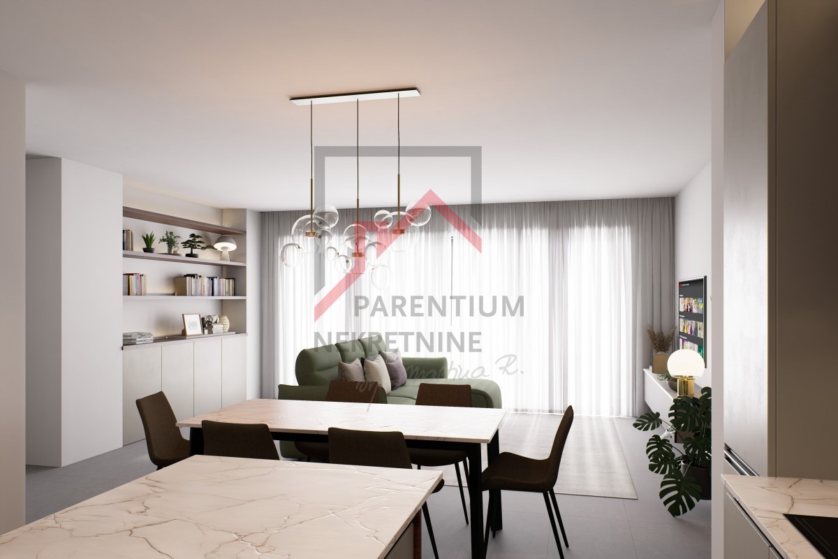 Istria, Cittanova – Appartamento premium al piano terra con giardino, terrazza e vista mare