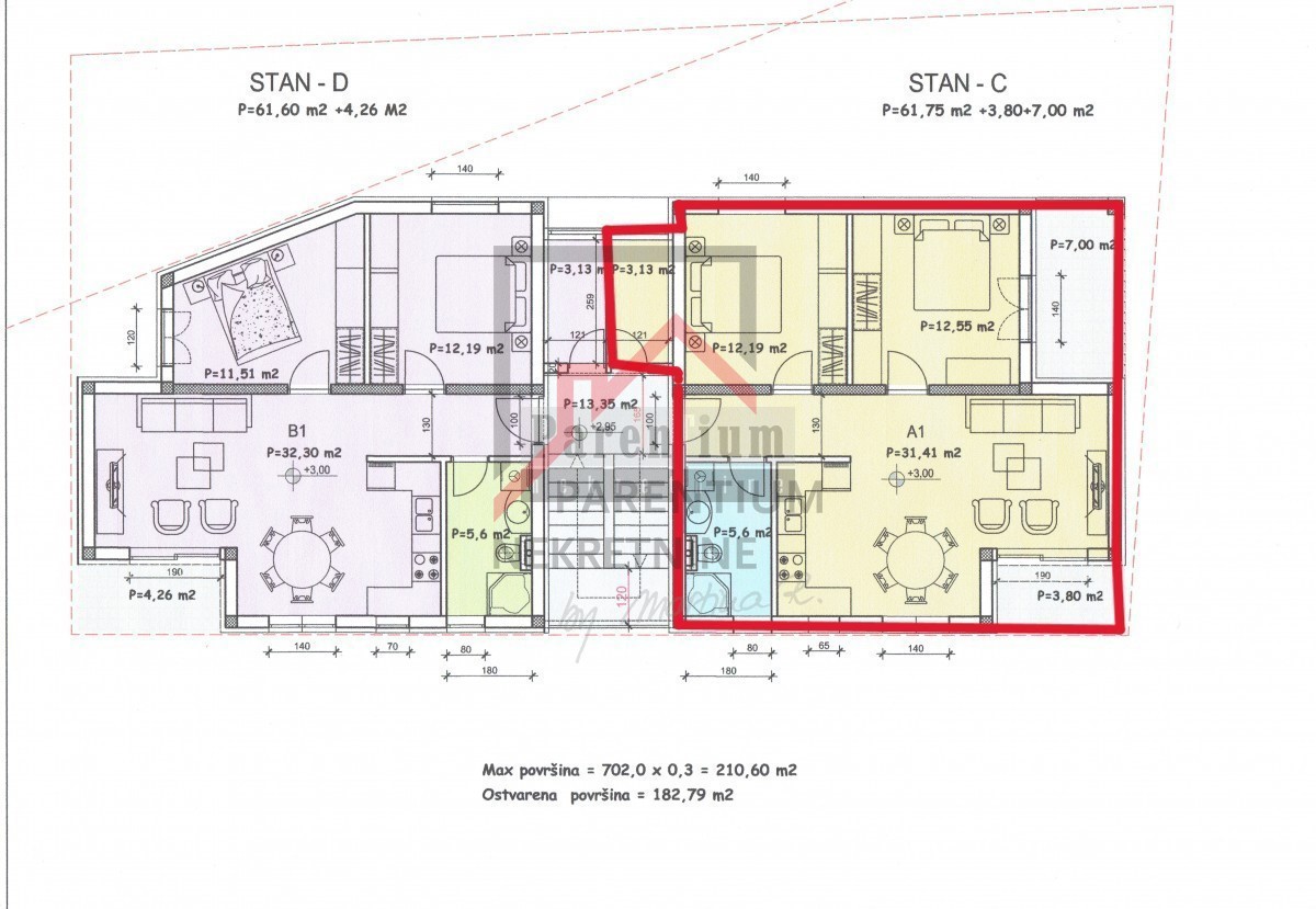 Appartamento al primo piano 76m2