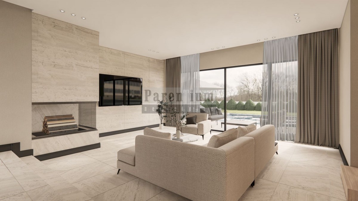 Parenzo, dintorni villa moderna con piscina e una bella vista!