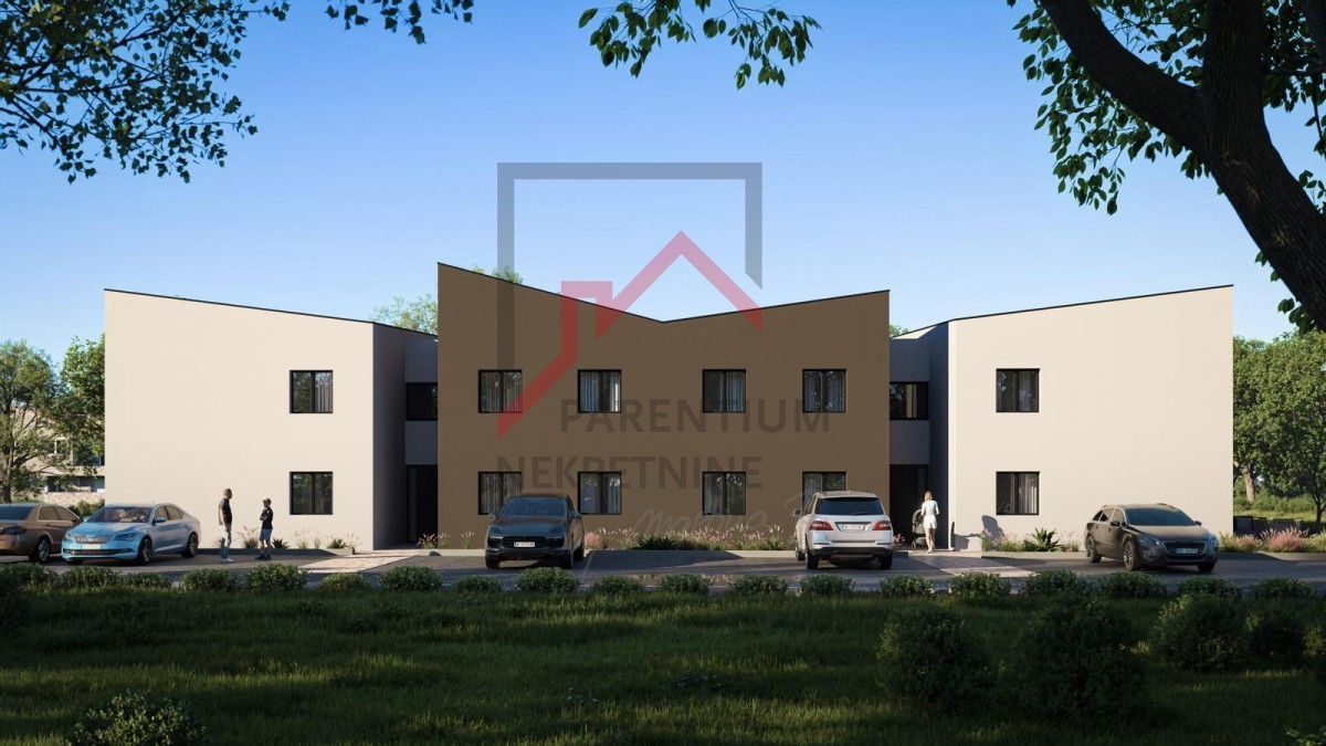 Istria, zona Parenzo – Appartamento in un edificio di nuova costruzione, 1° piano, esposizione a sud, 1 camera da letto, vicino al mare