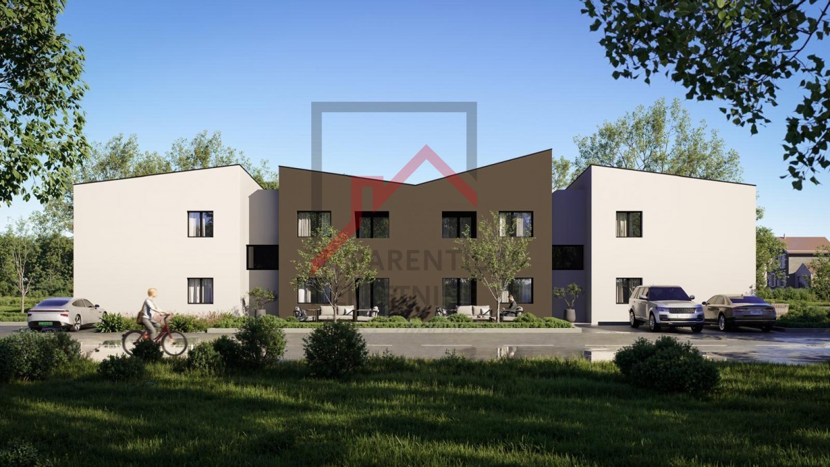 Istria, zona Parenzo – Appartamento in un edificio di nuova costruzione, 1° piano, esposizione a sud, 1 camera da letto, vicino al mare