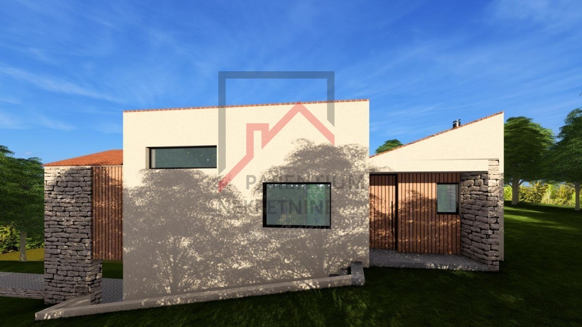 Istria, Žminj - Terreno edificabile con permesso e progetto per una casa con piscina