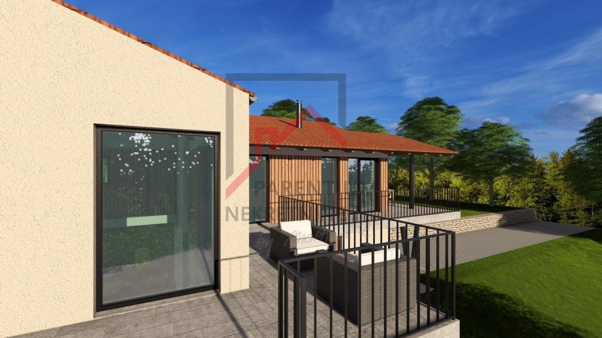 Istria, Žminj - Terreno edificabile con permesso e progetto per una casa con piscina