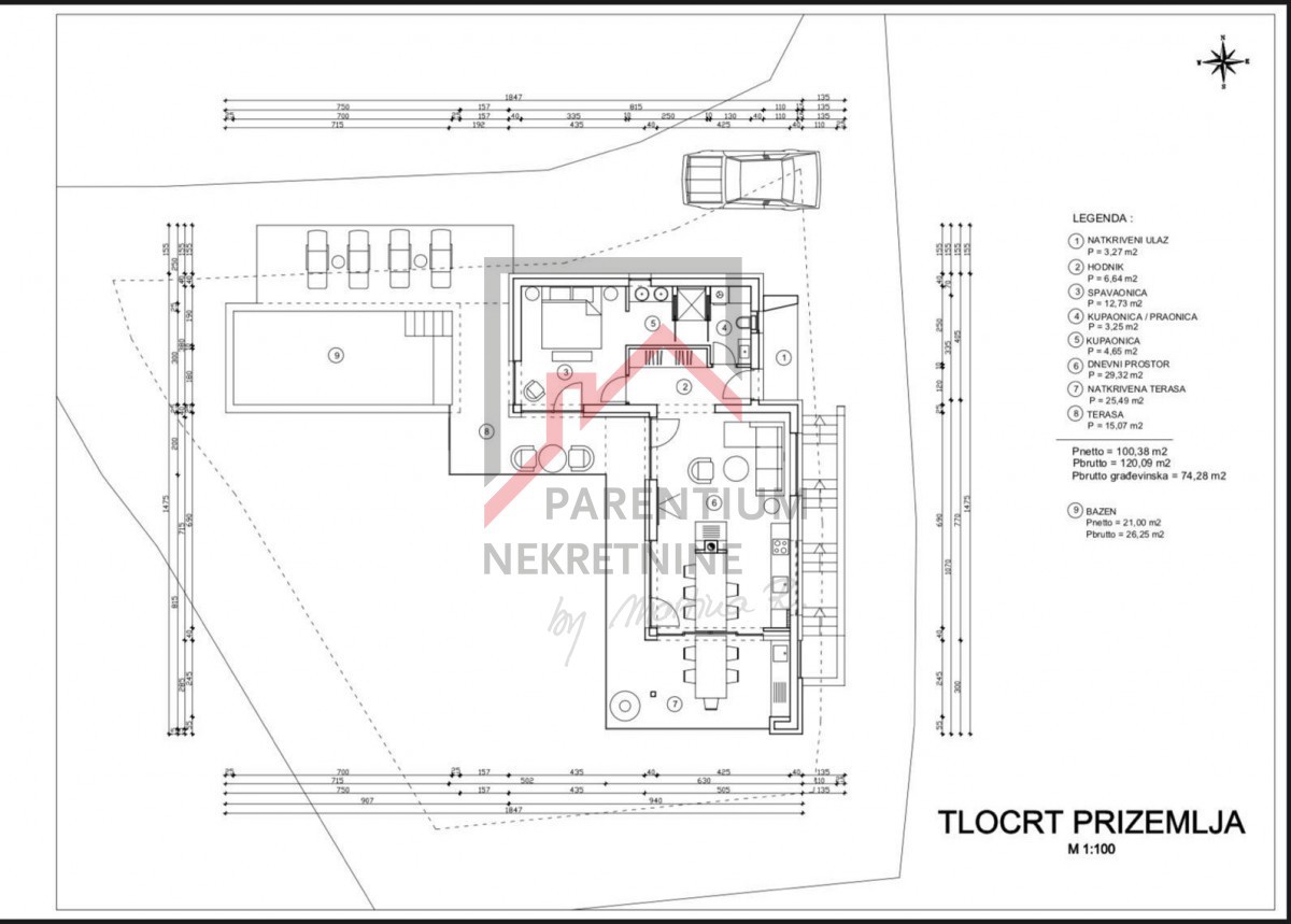 Istria, Žminj - Terreno edificabile con permesso e progetto per una casa con piscina