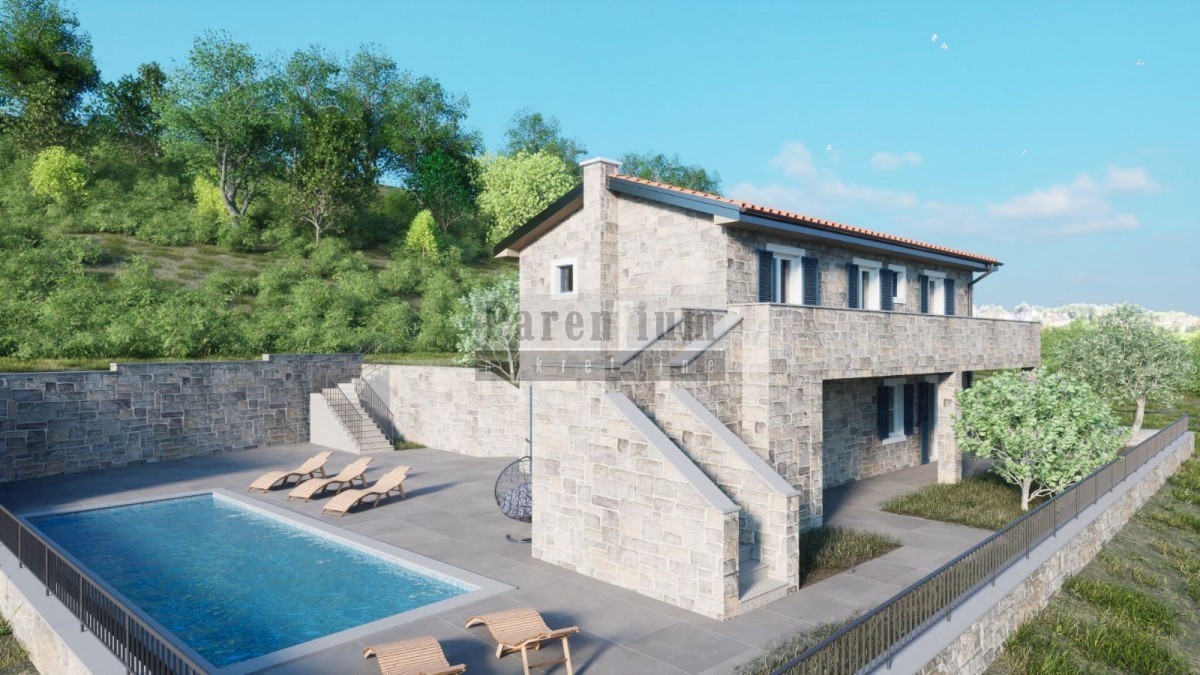 Istria, Buie - Villa con piscina e vista NUOVA COSTRUZIONE
