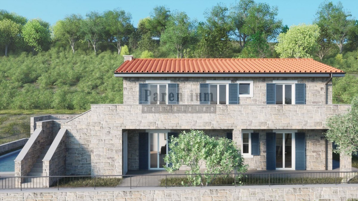 Istria, Buie - Villa con piscina e vista NUOVA COSTRUZIONE