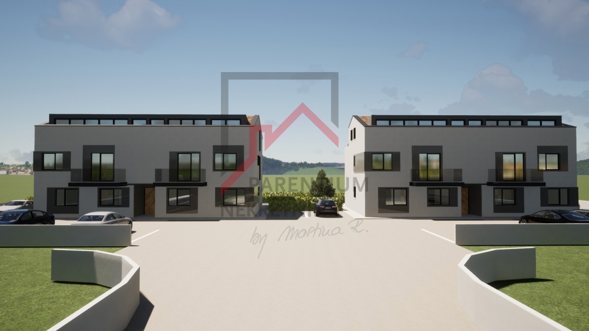 Istria, Parenzo – Nuovo edificio con vista, primo piano, moderno appartamento con 2 camere da letto e due terrazze