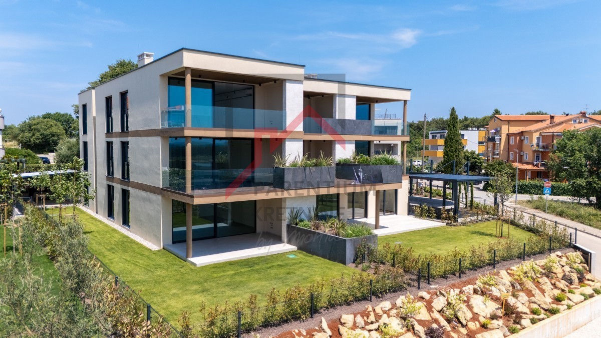 Istria, Cittanova - Istria, Cittanova - Moderno edificio di nuova costruzione con giardino, terrazza e vista mare