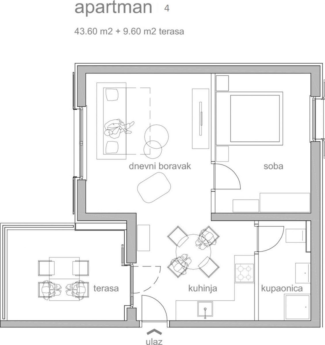 Allogio Vrboska, Jelsa, 51m2