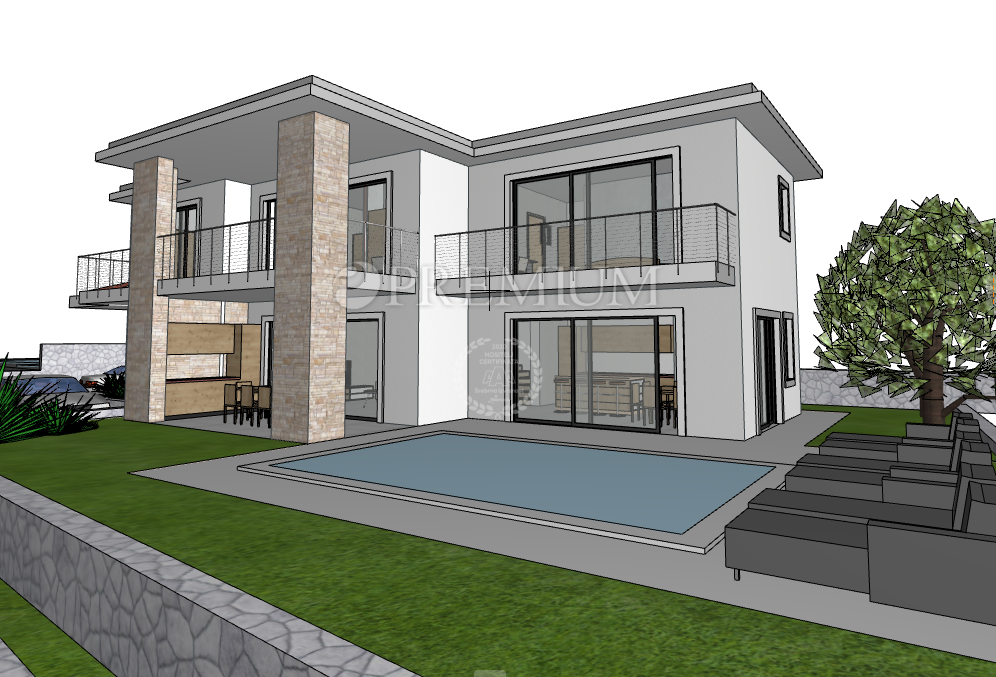 Brzac, isola di Krk – terreno con permesso! Vista mare